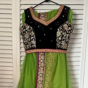 Black and Green Lehenga
